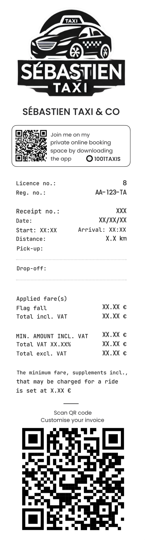 Example of a customised POWER PRINT 2.0 receipt