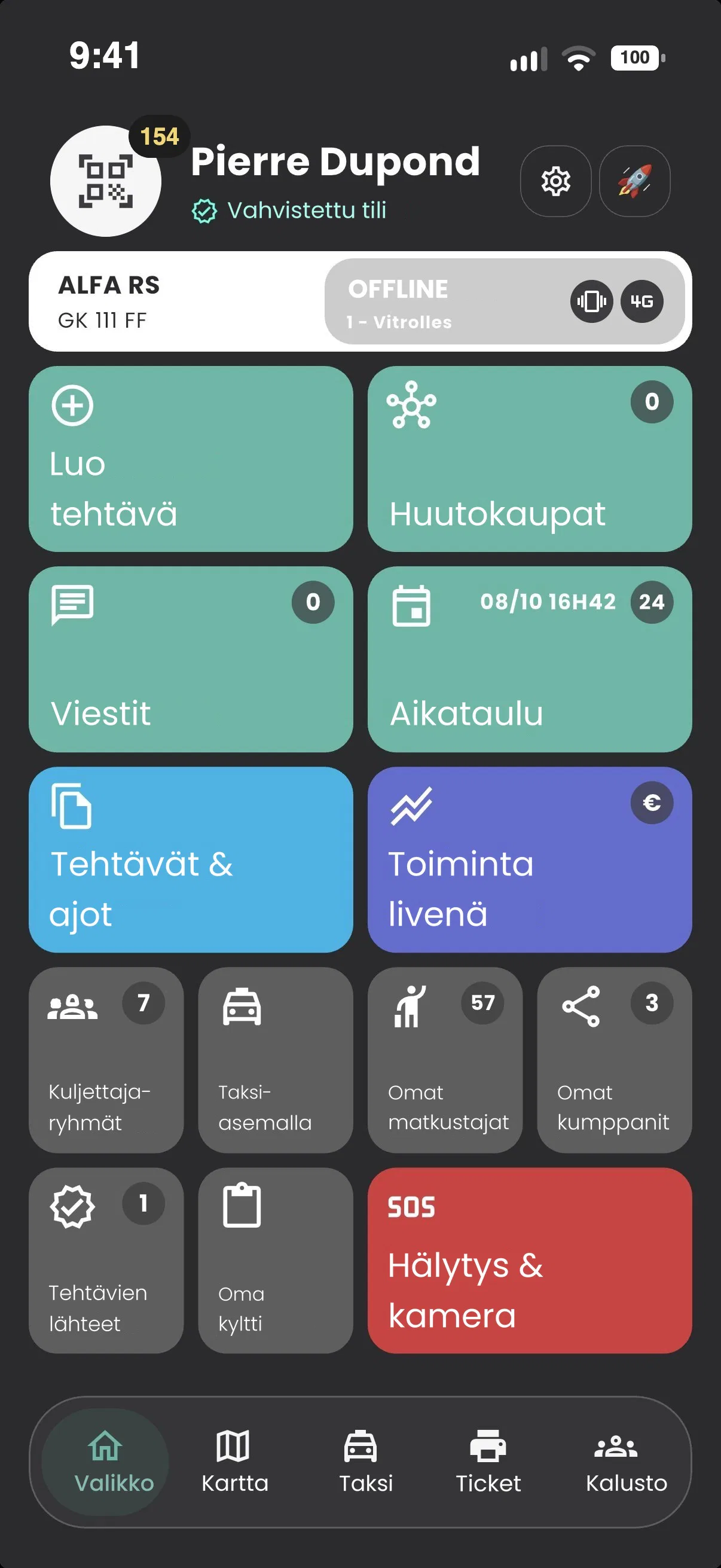 myCloudTaxi DRIVER -sovellus