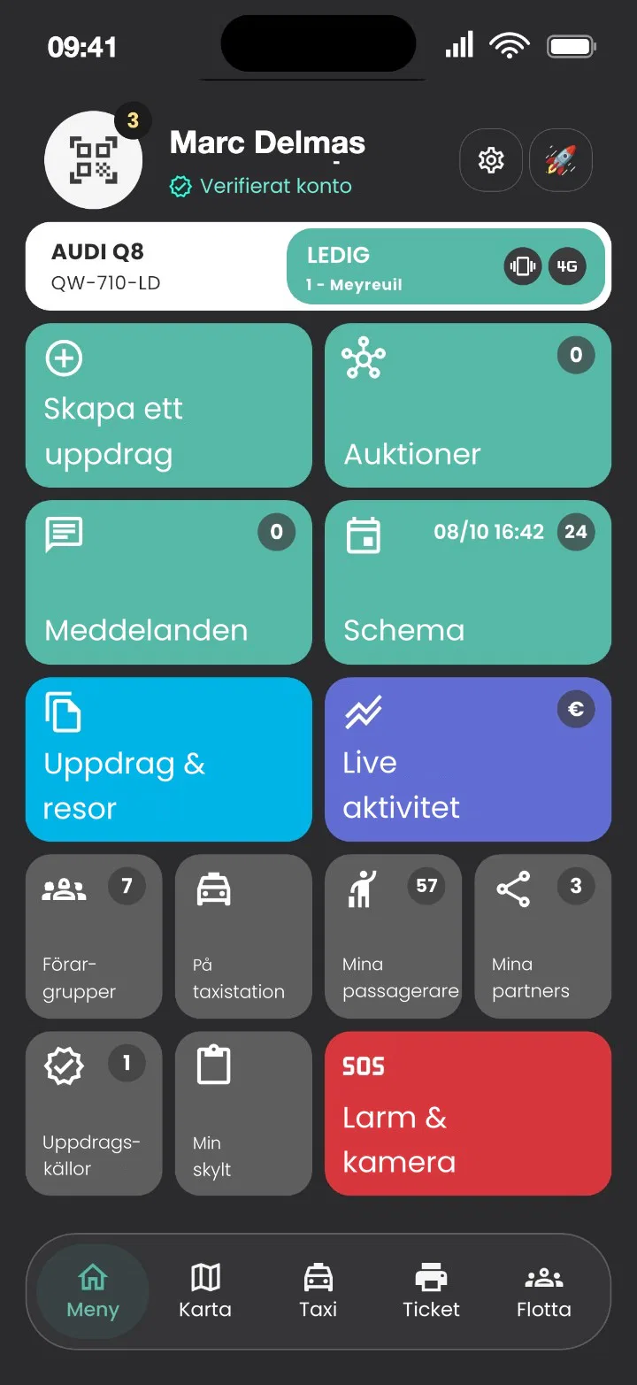 Skärmen Meny