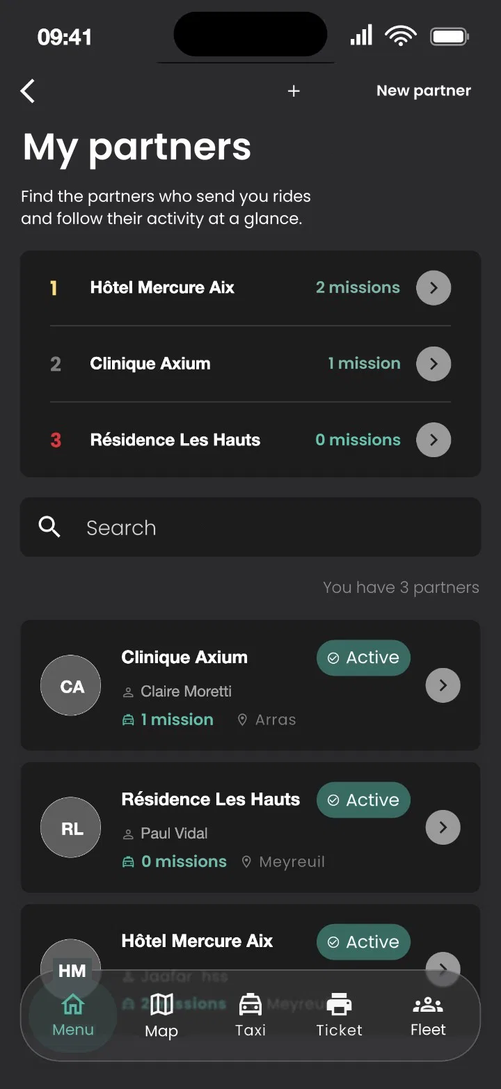 My partners screen
