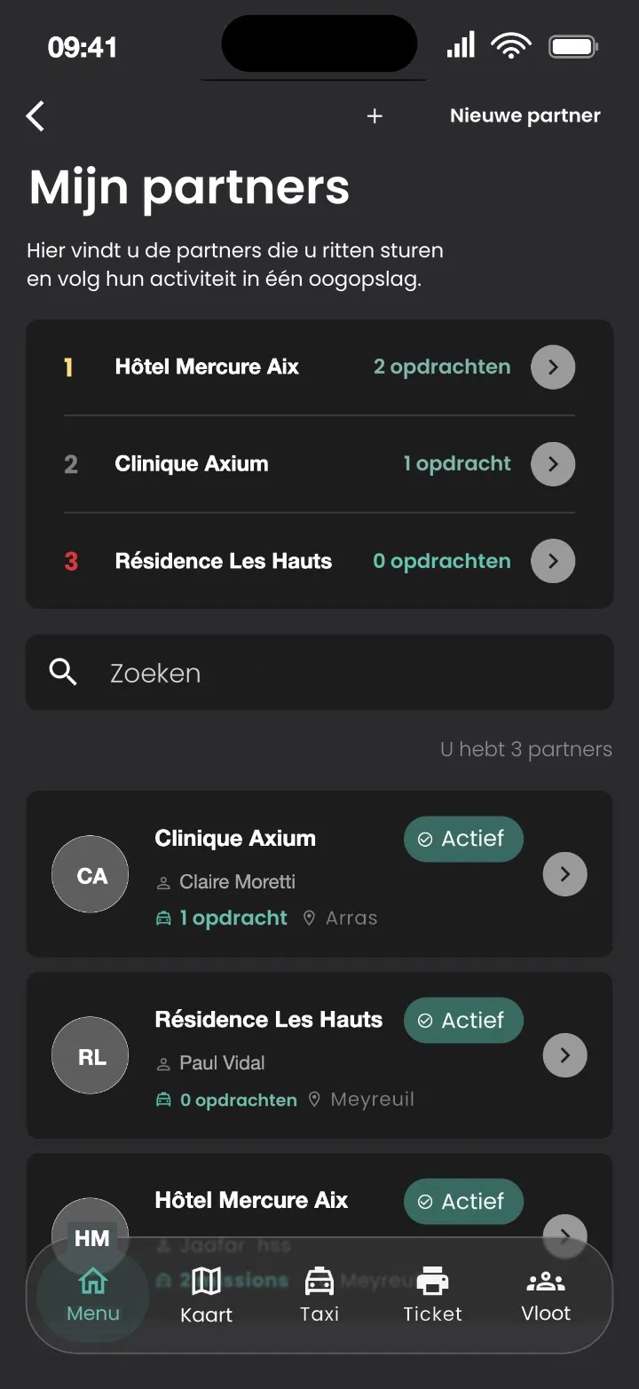Scherm Mijn partners