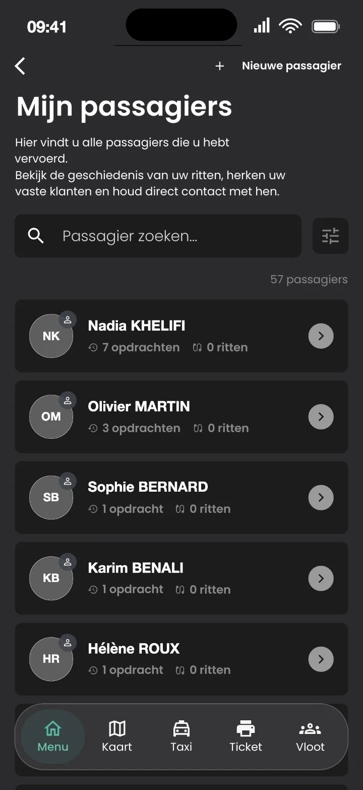 Scherm Mijn passagiers