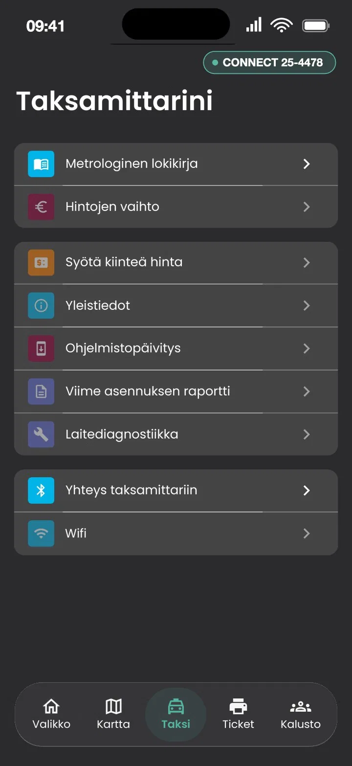 Taksamittarini -näkymä