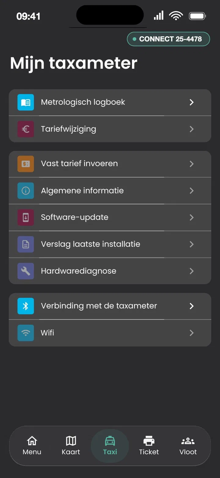 Scherm Mijn taximeter
