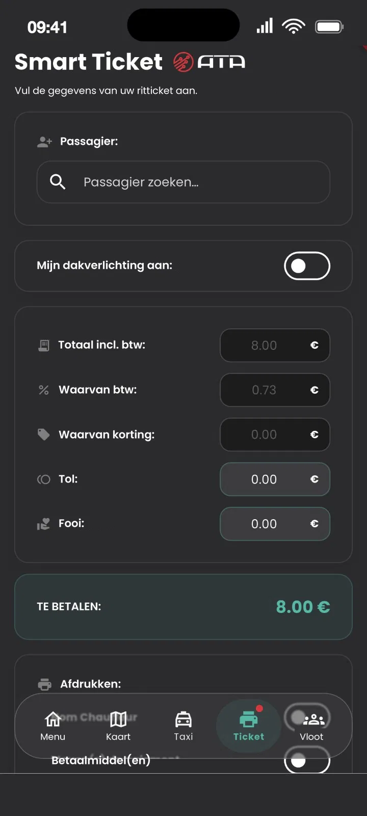 Scherm Smart Ticket
