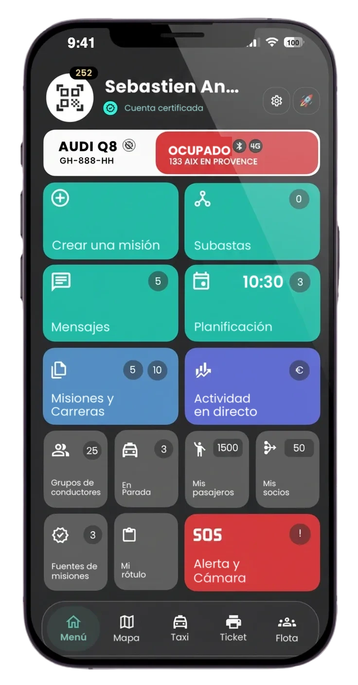 Aplicación myCloudTaxi DRIVER