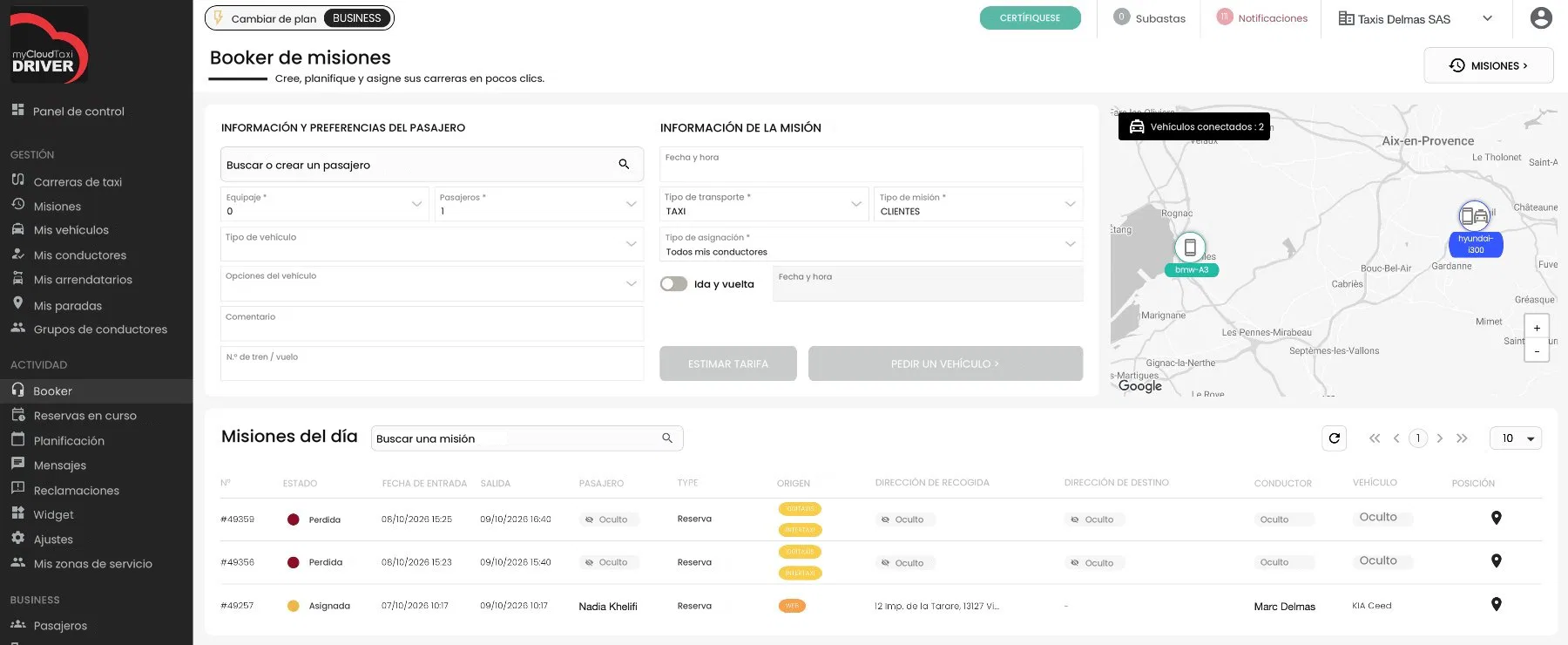 Reserva de servicios