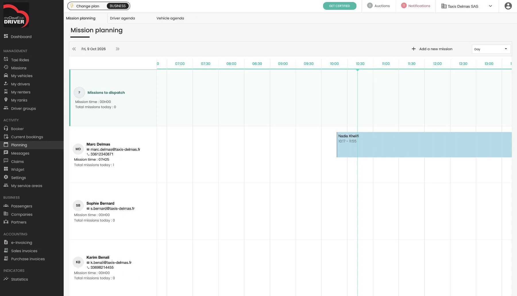 Mission schedule
